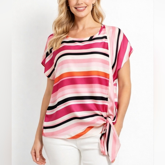 Dkny Tops - DKNY Women's Multi Colors Sleeveless Top Blouse Size Medium Tie Waist